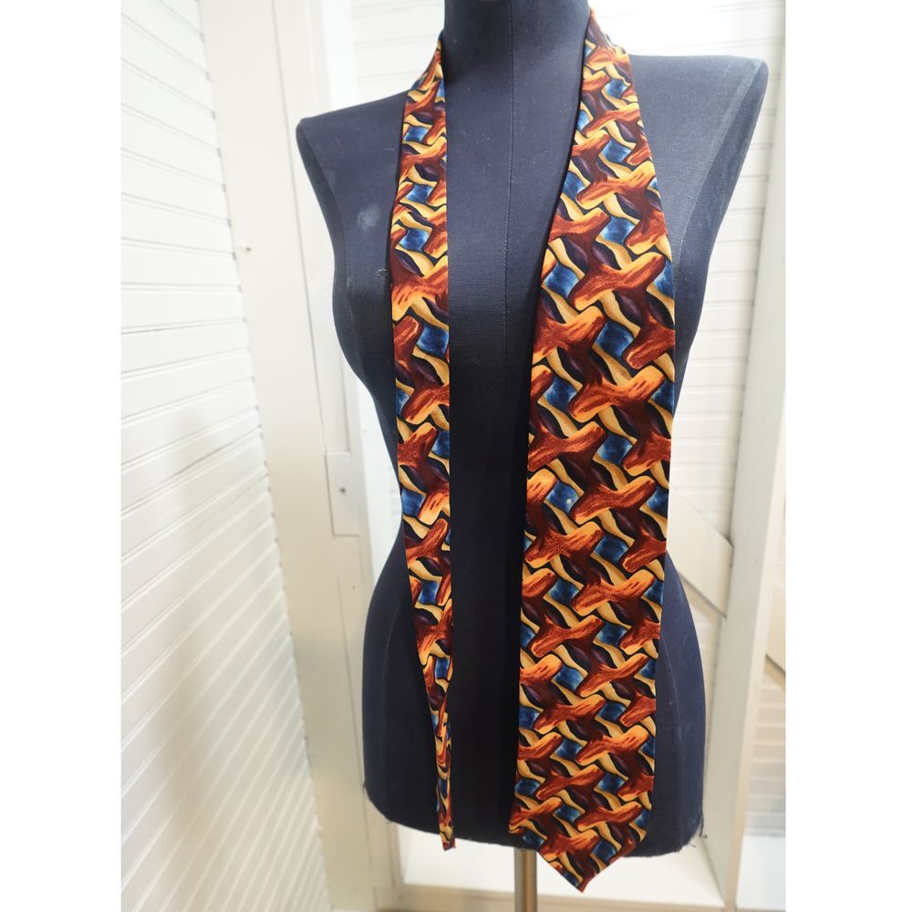 Vintage Jerry Garcia Geometric Print 100% silk tie‎ 90s Grateful Dead